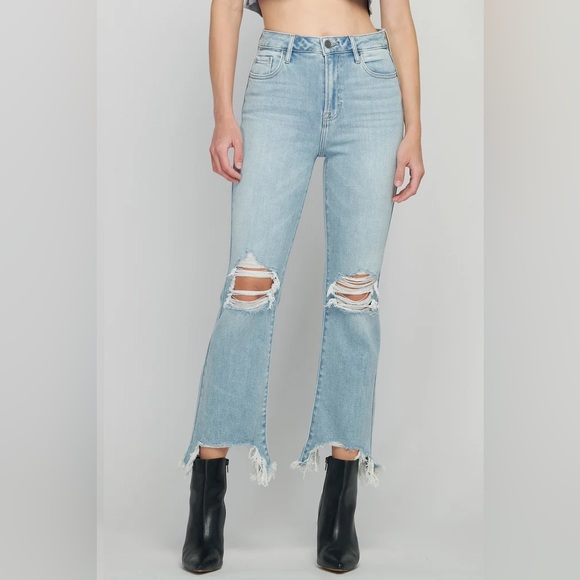 Hidden [HAPPI] DISTRESSED CROPPED FLARE - Picture 1 of 4